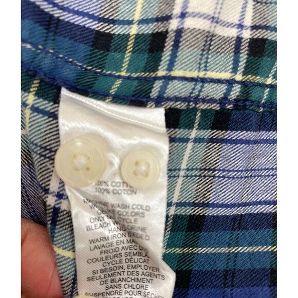 UNTUCKit  Shirt Men's Size M Lightweight Flannel Blue & Green Plaid - Picture 7 of 7